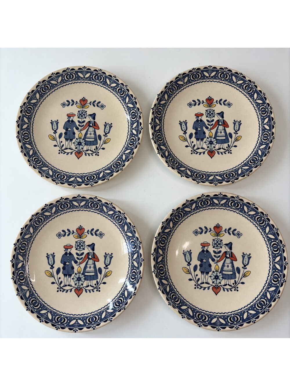 4 Johnson Bros Hearts and Flowers Dessert Bread Plates Staffordshire Old Granite
